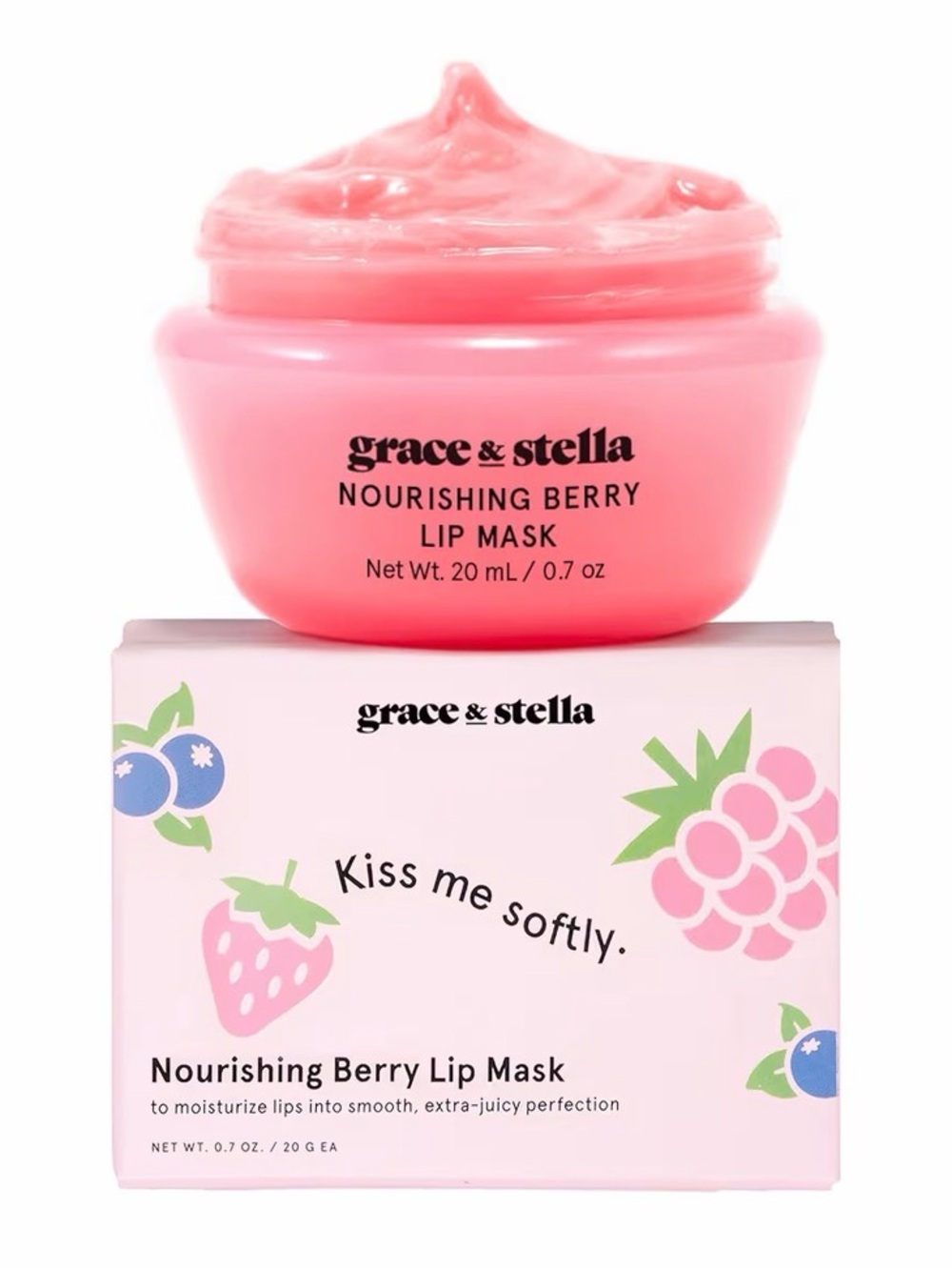 grace & stella Nourishing Berry Lip Mask - Pink